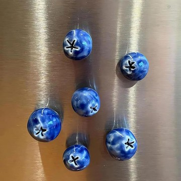 洛陽牡丹 Blueberry Ceramic Fridge Magnets3D立體磁吸藍莓冰箱貼（oz）