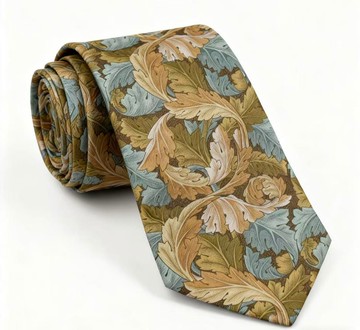 落叶黄花卉树叶印花领带独特原创tie