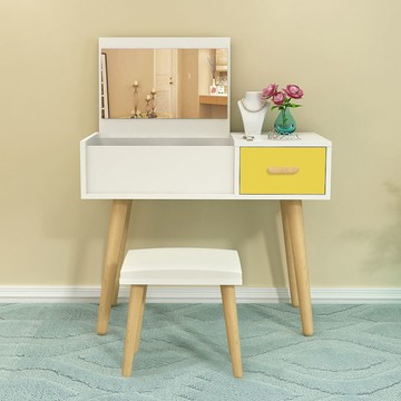 免運 化妝桌 實木梳妝臺 小戶型化妝桌  北歐網紅化妝桌翻蓋梳妝臺臥室簡約多功能小戶型ins迷你化妝桌子 可開發票 全館八折 工廠現貨直銷 新品特價 y9052