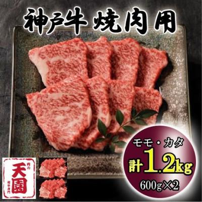 ふるさと納税 神戸市 神戸牛 A5等級 黒毛 焼肉 モモ、カタ 1.2kg