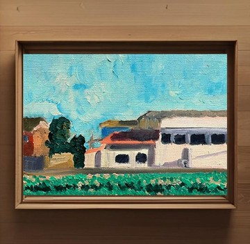 原畫「午後鄉間風景」拇指孔尺寸・油畫