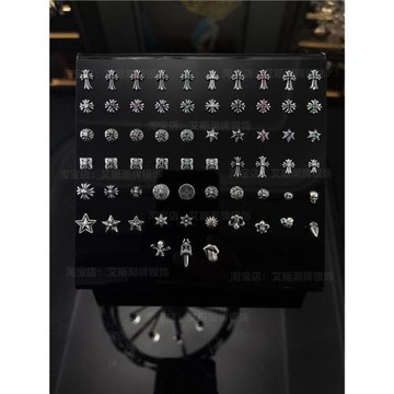 泰銀s925純銀潮牌小紅書十字架朋克潮流潘粵明耳釘男女款權志龍