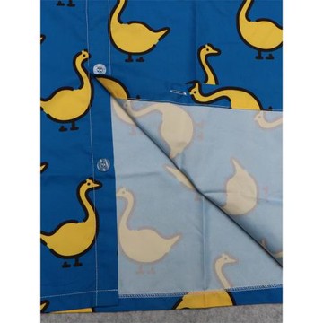 外貿男士大碼寬松短袖襯衫夏季速干薄印花小鴨休閑沙灘半袖襯衣