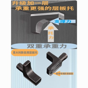 【優品五金】(附發票) 極簡7字衣櫃意大利款支撐 活動層板託 玻璃可摺疊重型IF型通用定製
