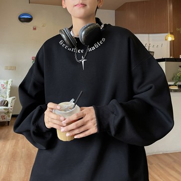 韓版圓領刺繡十字架長袖T/4色-TB5218