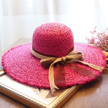 遮陽草帽蝴蝶結沙灘帽-時尚大簷防曬優雅情人節生日禮物女帽子5色73eq45【正韓進口】【米蘭精品】