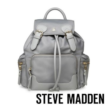 STEVE MADDEN-軍旅素面大容量後背包 BPACK-灰色