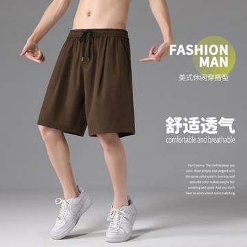 冰絲短褲男夏季薄款速干五分褲直筒寬松運動褲男士夏款褲子休閑褲
