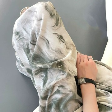 🌈可開發票🌈闊腿长褲女 冰絲水墨休閒褲女 薄款寬鬆夏季 300斤抖抖褲大碼胖mm闊腿褲夏季薄款2026超