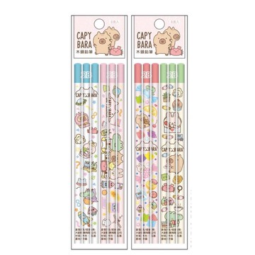 水豚6入木頭鉛筆 (款式隨機出貨)