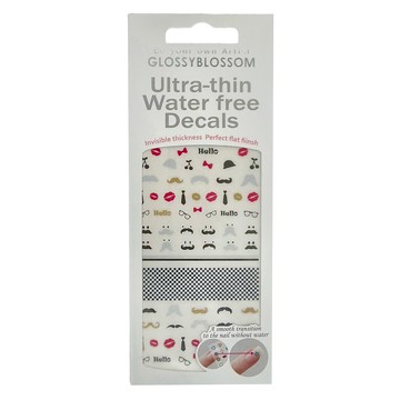 ShineB 超薄無水轉印美甲貼紙  紅唇  1個