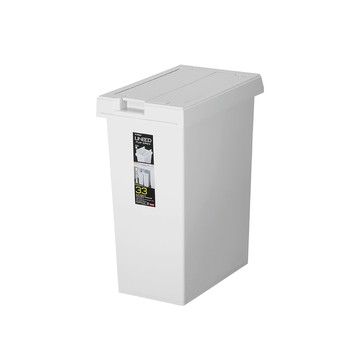 TONBO｜UNEED系列翻蓋對開垃圾桶33L黑色
