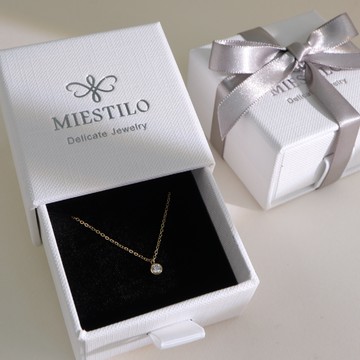 [快速出貨] 送禮首選💗【MIESTILO】真意｜單鑽項鍊精緻禮盒組(銀/玫瑰金/金)