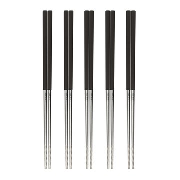 PERFECT 理想牌 金緻316不鏽鋼四方筷23cm不銹鋼筷方頭筷子 黑色-Leidea樂德兒