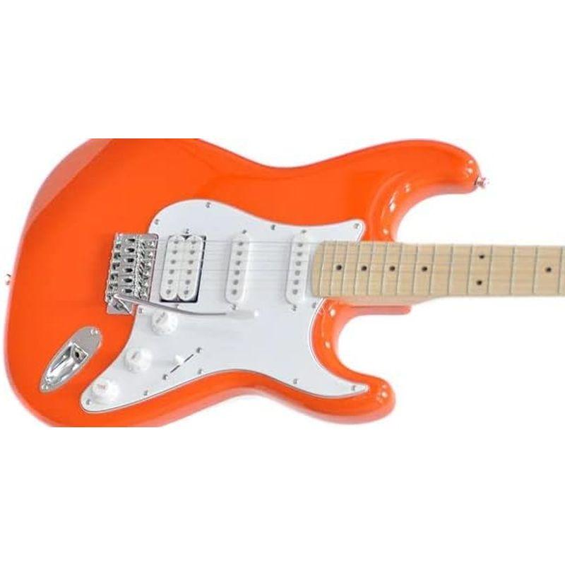 PLAYTECH (プレイテック) エレキギター ストラトキャスタータイプ ST250 S-S-H Maple Orange