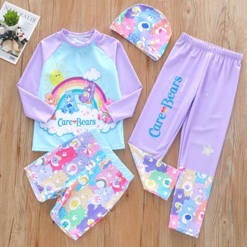 兒童泳衣卡通公主中大童青少年學生防曬分體長袖長褲速干溫泉泳裝