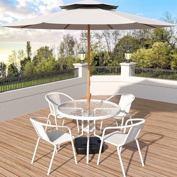 戶外桌椅陽臺露天桌椅休閑小院花園現代鐵藝桌椅茶幾室外庭院桌椅[DD050209]