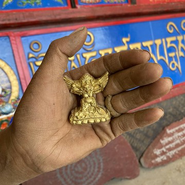 【代造佛像】小號大鵬金翅鳥 瓊鳥迦樓羅鳥 西藏傳統泥土擦擦造像