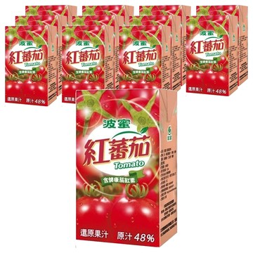 波蜜 紅蕃茄汁  含健康茄紅素  果汁48%  250毫升  250ml  12入