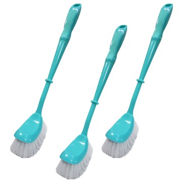 多麼潔 馬桶刷 耐用高密度PP刷毛 彎式刷頭  好握弧型 青綠色 + 白色  3支