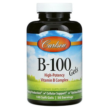 Carlson, 維生素 B-100，100 粒軟膠囊