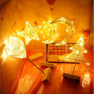 情侶 情人節 禮物 星星 立燈 小夜燈 彩燈 房間宿舍軟妹 少女心 生日佈置 燈 手工愛心燈 ins 檯燈