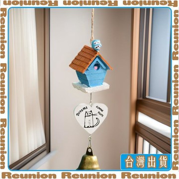 🏠臺灣出貨🏠日式樹脂風鈴 房間鈴鐺汽車掛件卡通黑貓生日禮物陽臺晴天娃娃裝可開發票✔Reunion