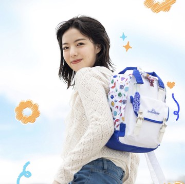 【DOUGHNUT】10.5吋 防潑水 後背包 馬卡龍 水壺格 撞色-白色 YU