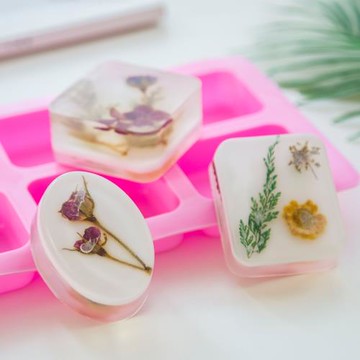 愛皂坊 六連圓邊長正方形橢圓形食品級軟硅膠DIY手工皂模具矽膠模