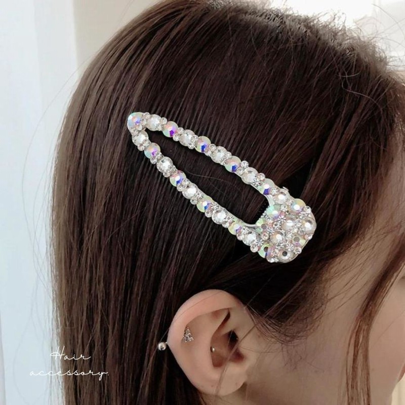 キラキラ ラインストーン ヘアークリップ ヘアピン ヘアアクセサリー