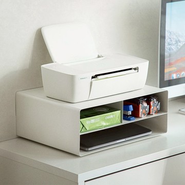 碳鋼製列表機置物架(附輪&止滑墊) 迷霧白