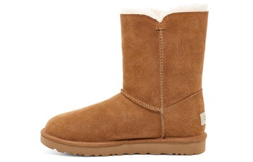 WMNS UGG BAILEY BUTTON UGG CHARM METALLIC ALPHABET VERSION FLEECE LINED BROWN