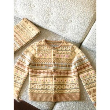 (免運)女款2024新款冬季軟糯慵懶高級感撞色費爾島毛衣針織開衫外套