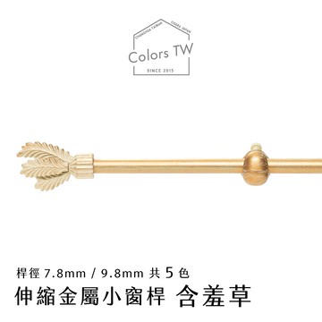 【Colors】 伸縮小窗簾桿 含羞草 97-183cm 管徑 9.8 / 7.8mm 伸縮桿 歐式 復古風格 小窗桿 門簾桿 穿桿