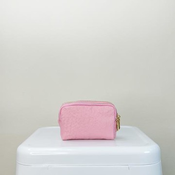 【M2ND】紐黛爾鴕鳥皮三隔層零錢包(粉-T12A2.5)