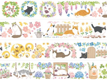 躲貓貓花園 PET 紙膠帶 台灣自己印 10米卷