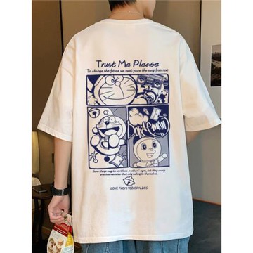 2024新款夏季短袖t恤男潮流寬松港風半袖潮牌男生薄款純棉體恤衫