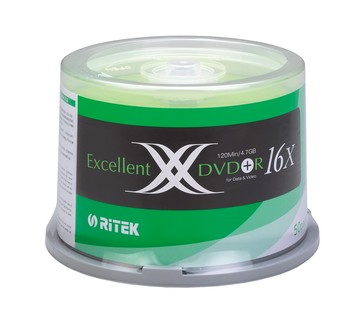EF【RiTEK錸德】 16X DVD+R 桶裝 4.7GB X版 50片/組【APP滿額下單10%點數(單一帳號最高5000點)】1/31止