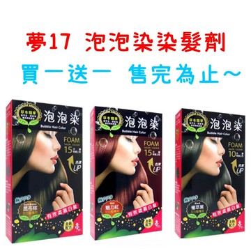 ?限時下殺 買一送一!! ?夢17 草本精華 無PPD泡泡染2入(20mlx2) 灰白髮專用 植萃黑／魅力紅/昆布棕