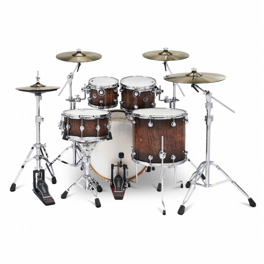 [アコースティック／電子兼用ドラム] DW DWe 5-Piece Complete Bundle Kit Candy Black Burst over Curly Maple Exotic コンバーティブルドラム 電子ドラム