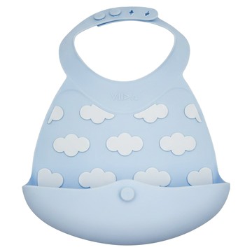 VIIDA JOY系列 便攜式矽膠圍兜 可折疊收納 食品級矽膠材質  天空藍  1個