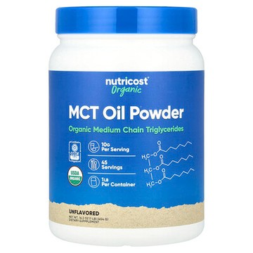 Nutricost, 有機中鏈甘油三酯油粉，原味，16.2 盎司（454 克）