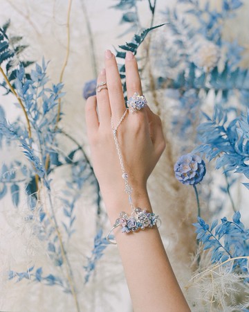 霧面虞美人水滴S925兩用T字鍊手環