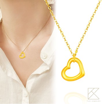 【TLH】黃金墜項鍊 寵愛心意 約重0.01錢-廠商直送