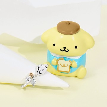 【STORY故事銀飾】Sanrio學院Mix系列-Pompompurin布丁狗晶鑽純銀戒指