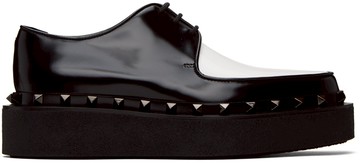 Valentino Garavani 黑色 & 白色 Rockstud M-Way 德比鞋