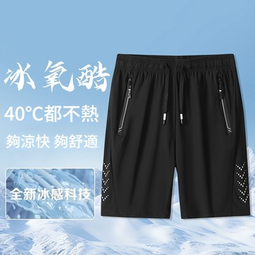 冰絲短褲 涼感短褲 運動短褲 夏季寬鬆短袖 大碼短褲 速乾短褲 彈力短褲 運動五分褲 跑步短褲 休閒短褲 居家短褲