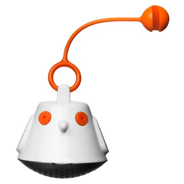 丹麥 QDO 水中鳥濾茶器 不鏽鋼矽膠塑膠材質  直徑4.5 x 3.7cm 繩長7cm  1個