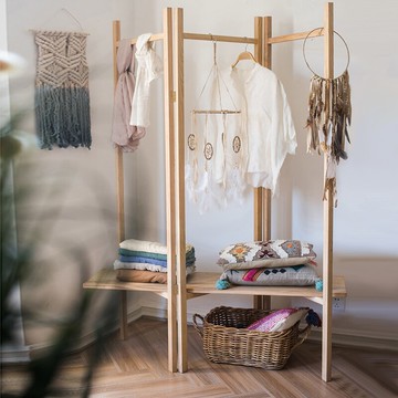 掬涵 白蠟實木原木衣帽架 鞋架置物架 展架 屏風裝飾隔斷 日式