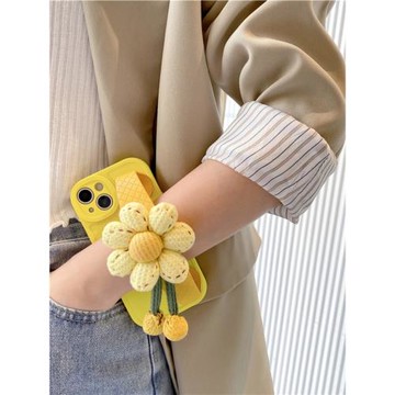 黃色花朵手腕帶適用vivox200s手機殼x300pro斜挎x90/x80掛繩s30支架s20硅膠s19全包邊s18/s17/s16e防摔y300女